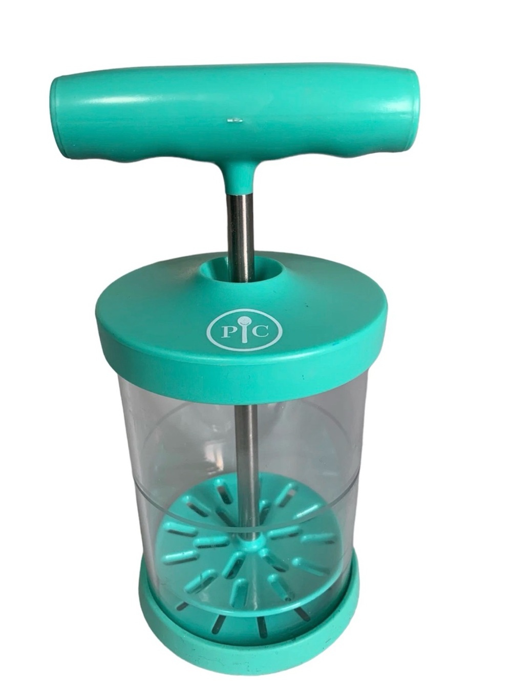 PAMPERED CHEF 1461 Teal Whipped Cream Maker Manual Hand Pump Toppings #100